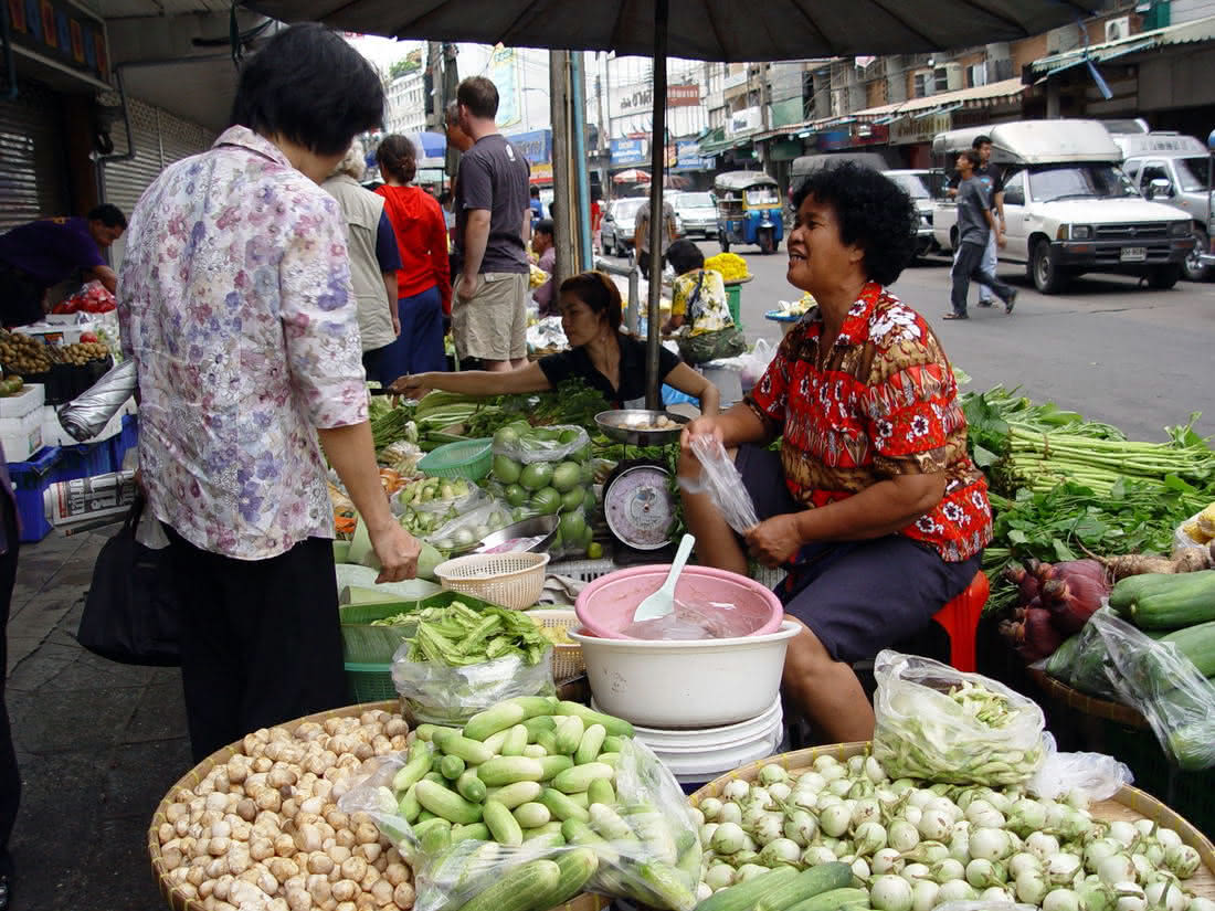 Verkauf auf offener Starße in Bankok