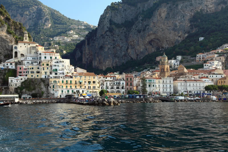 Amalfi, vom Meer aus gesehen