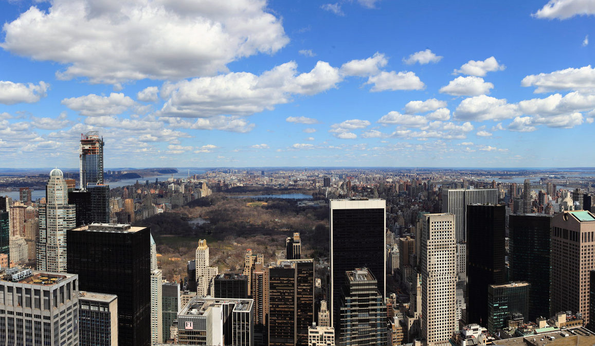 Blik vom Rockefeller Center über den Central Park